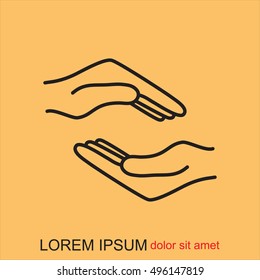 Line icon- hands