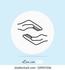 Line icon- hands