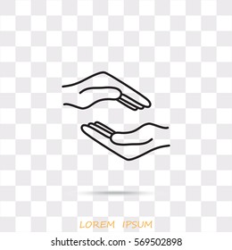 Line icon- hands