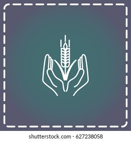 Line icon-  hands and wheat