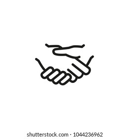Line icon of handshake. Deal, contract, meeting. Partnership concept. Can be used for topics like business, success, cooperation