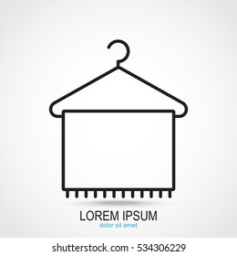 Line icon- Hanger with towel