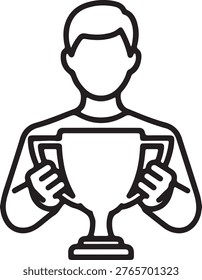 Line icon happy winner