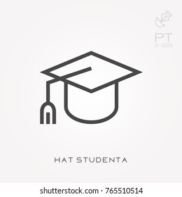 Line icon hat studenta