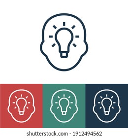 Cabecera de icono de línea con ideas