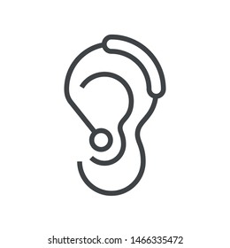 Line icon hearing aid. Simple vector illustration with ability to change.