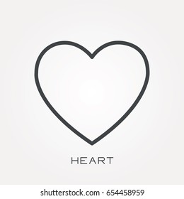 Line icon heart