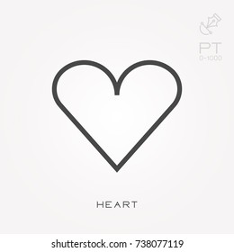 Line icon heart