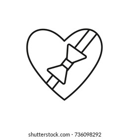 Line icon. Heart gift