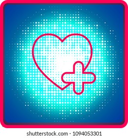 Line icon, heart plus outline and solid vector logo, linear pictogram, pixel perfect illustration