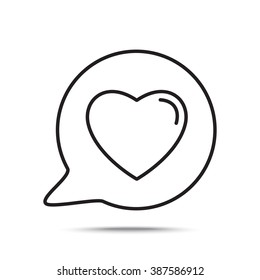 Line icon- Heart in speech bubble