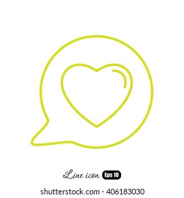 Line icon- Heart in speech bubble