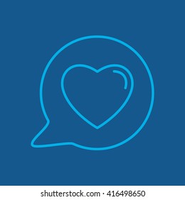 Line icon- Heart in speech bubble