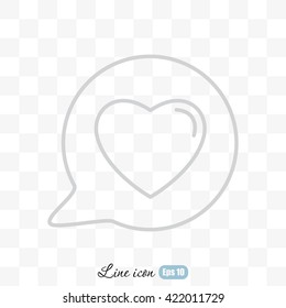 Line icon- Heart in speech bubble