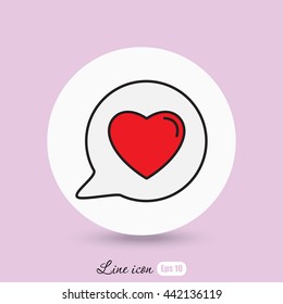 Line icon- Heart in speech bubble