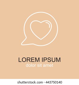 Line icon- Heart in speech bubble