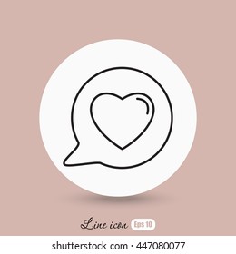 Line icon- Heart in speech bubble