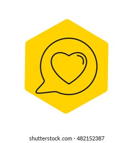 Line icon- Heart in speech bubble