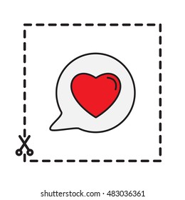 Line icon- Heart in speech bubble