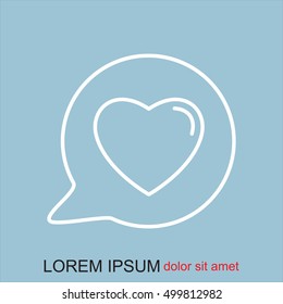 Line icon- Heart in speech bubble