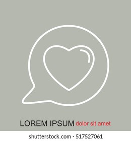 Line icon- Heart in speech bubble