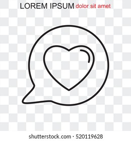Line icon- Heart in speech bubble