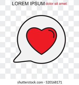 Line icon- Heart in speech bubble
