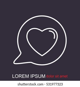 Line icon- Heart in speech bubble
