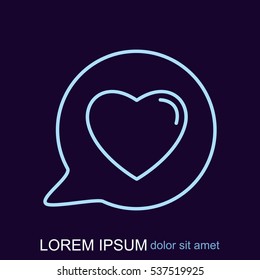 Line icon- Heart in speech bubble