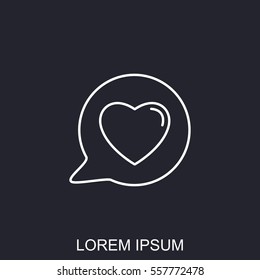 Line icon- Heart in speech bubble