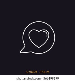 Line icon- Heart in speech bubble