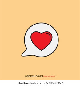 Line icon- Heart in speech bubble