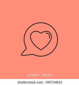 Line icon- Heart in speech bubble