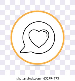 Line icon- Heart in speech bubble