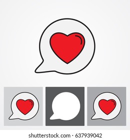 Line icon- Heart in speech bubble