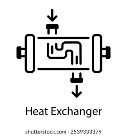 Un icono de línea del intercambiador de calor 