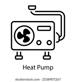 Um ícone de linha de bomba de calor 