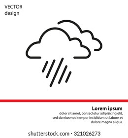 line icon of heavy rain
