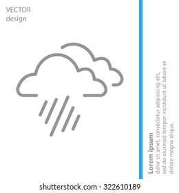 line icon of heavy rain