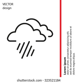 line icon of heavy rain