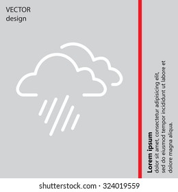 line icon of heavy rain