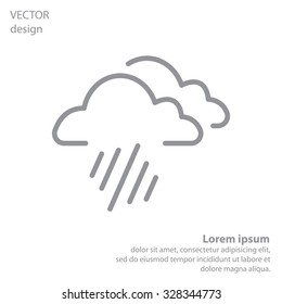 line icon of heavy rain