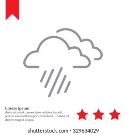 line icon of heavy rain