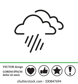 line icon of heavy rain