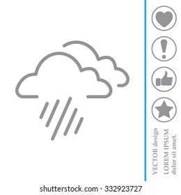 line icon of heavy rain