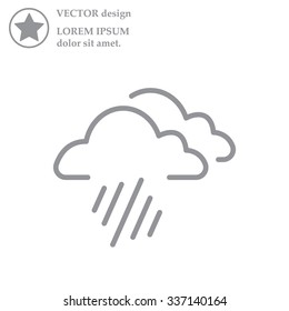 line icon of heavy rain