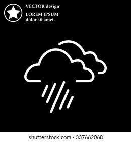 line icon of heavy rain