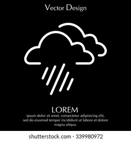 line icon of heavy rain