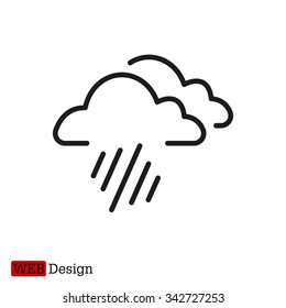 line icon of heavy rain