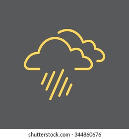 line icon of heavy rain